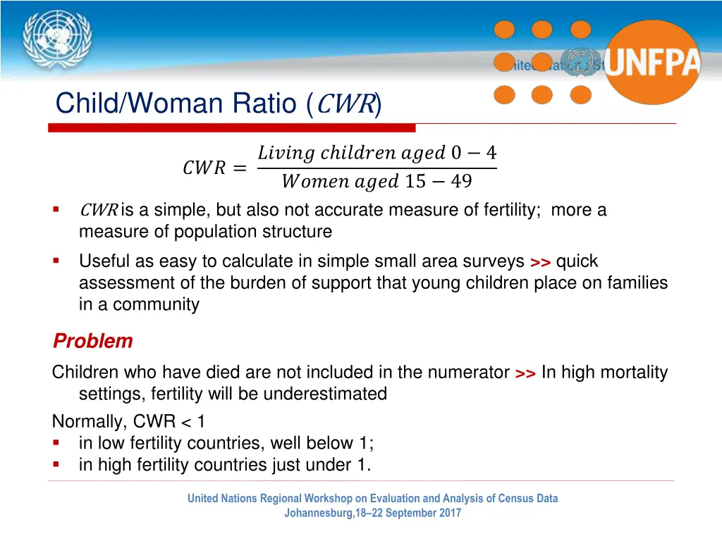 child woman ratio cwr