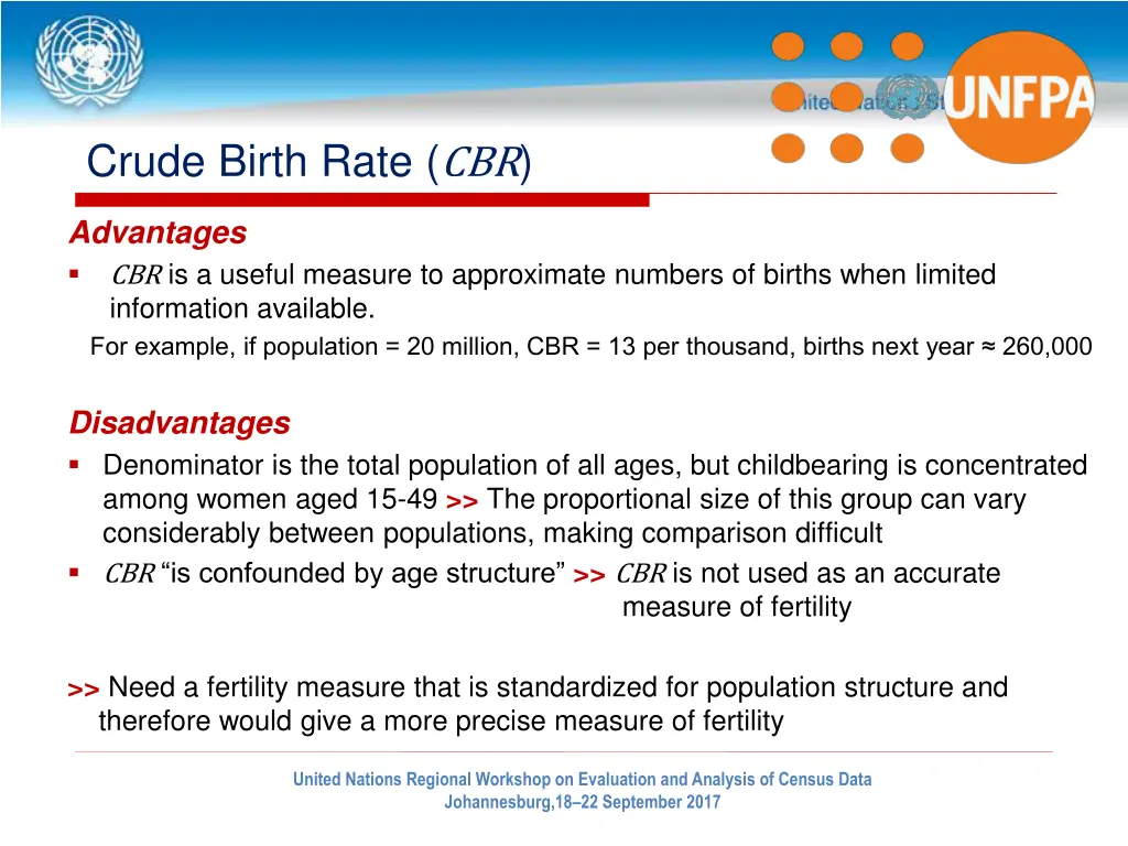 crude birth rate cbr 1