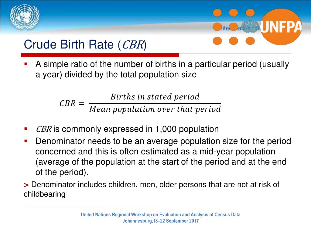 crude birth rate cbr