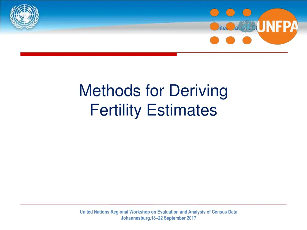 methods for deriving fertility estimates