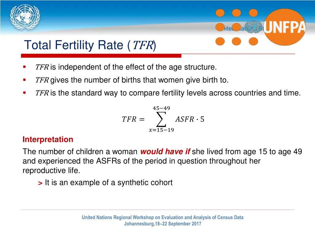 total fertility rate tfr