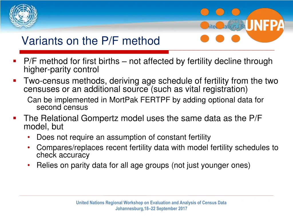 variants on the p f method