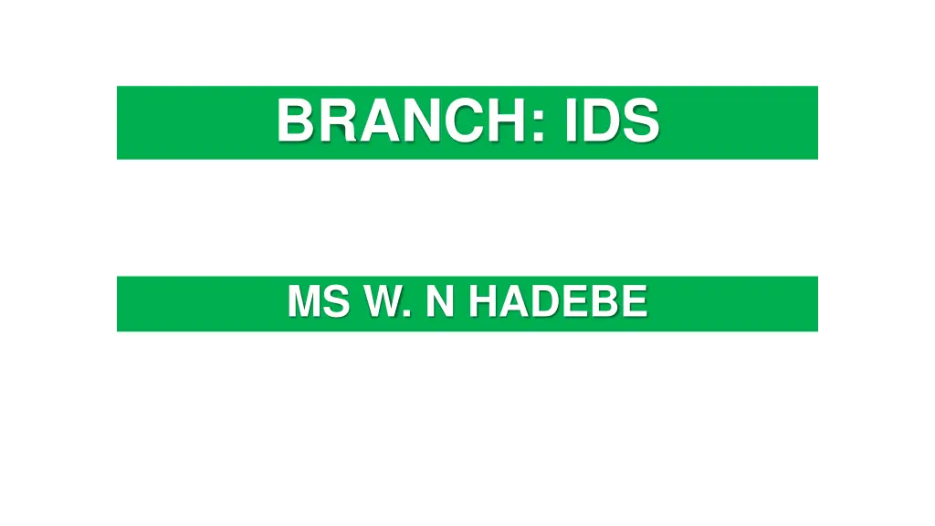 branch ids