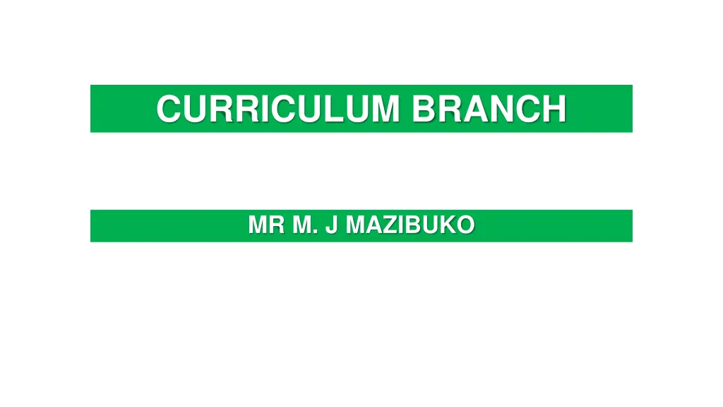 curriculum branch