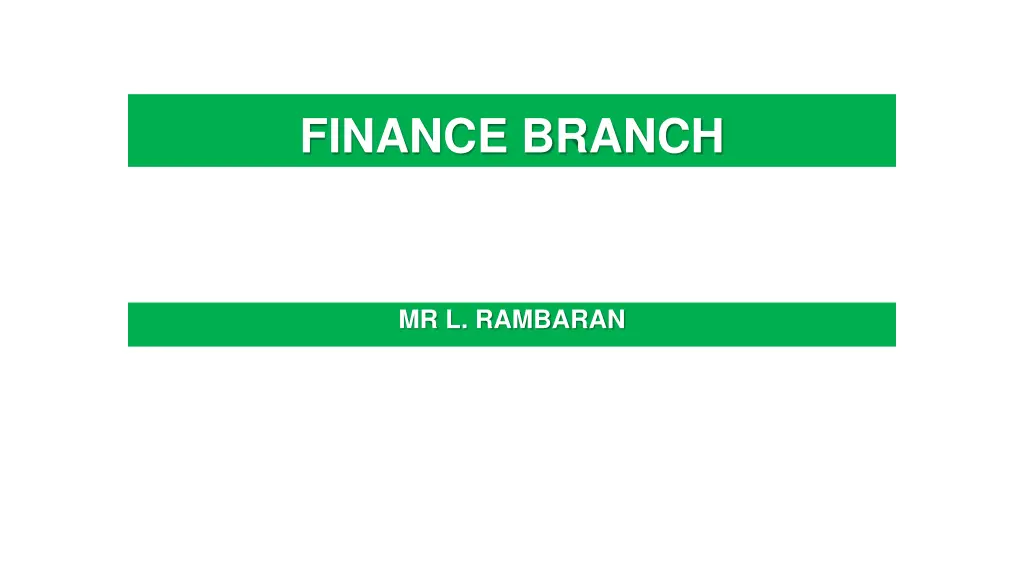 finance branch