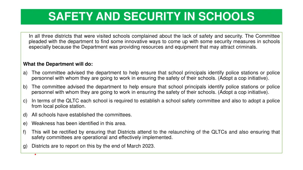 safety and security in schools