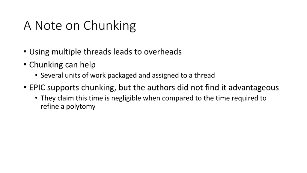 a note on chunking