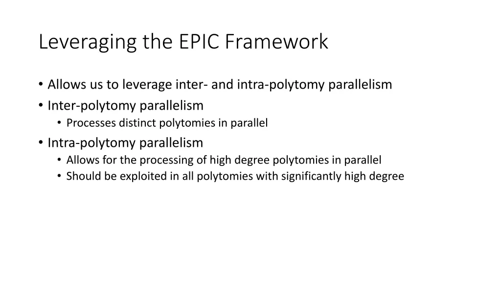 leveraging the epic framework