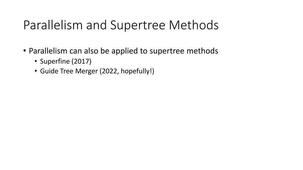 parallelism and supertree methods