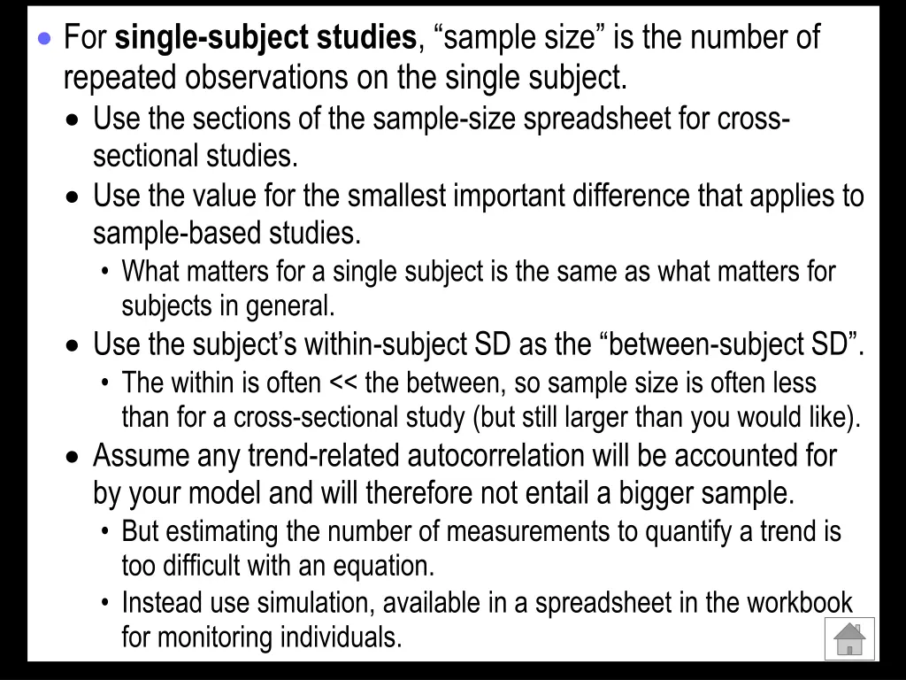 for single subject studies sample size