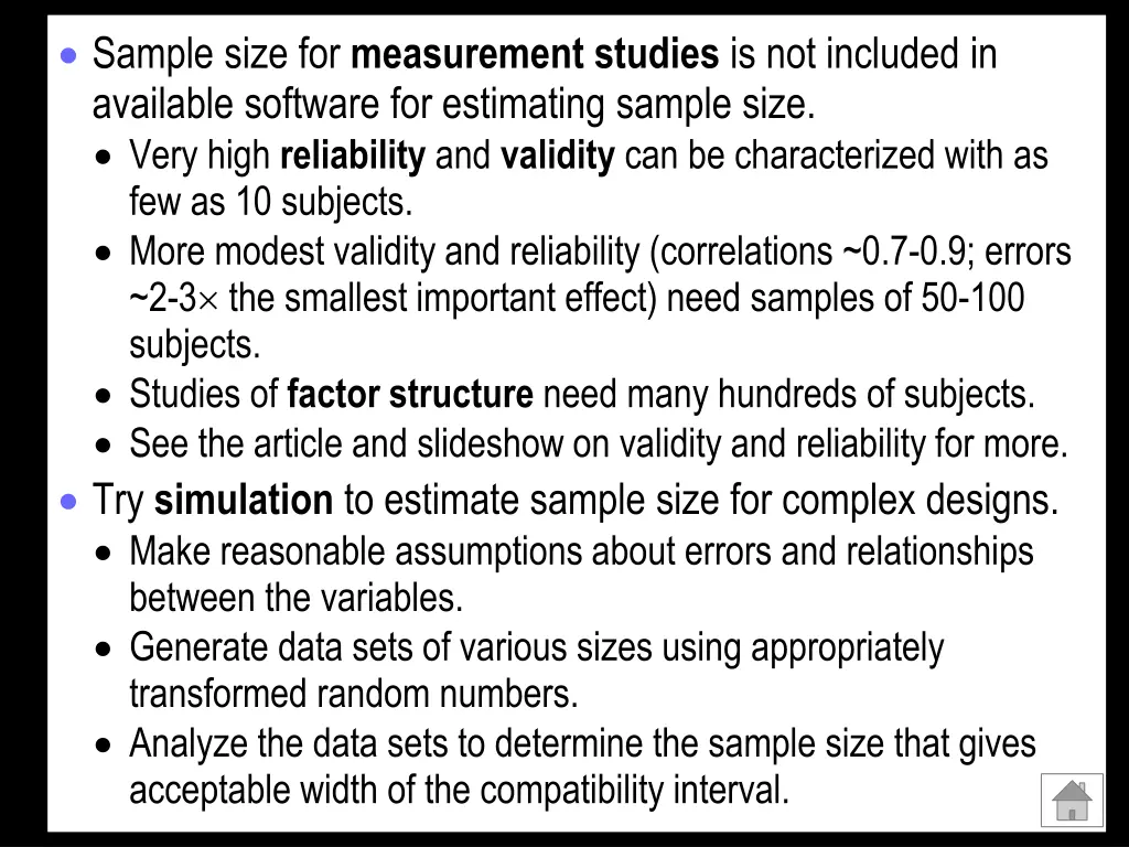 sample size for measurement studies