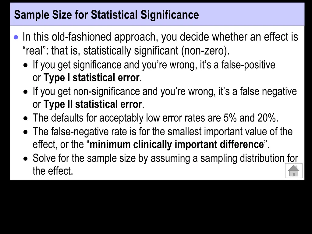 sample size for statistical significance