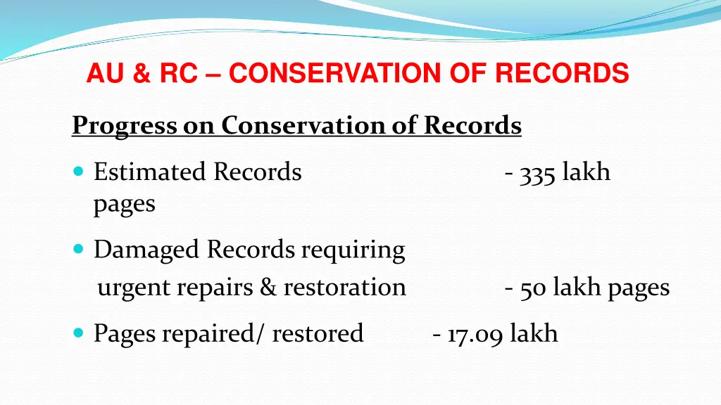 au rc conservation of records