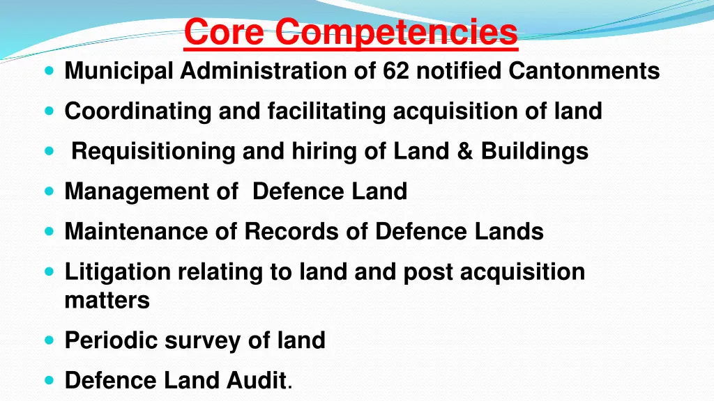 core competencies municipal administration