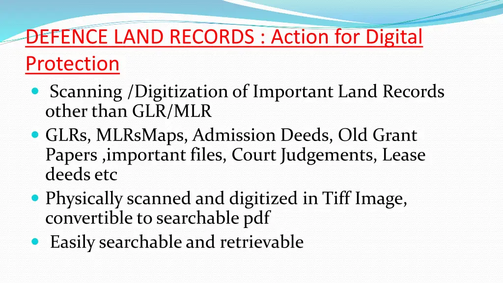 defence land records action for digital 1
