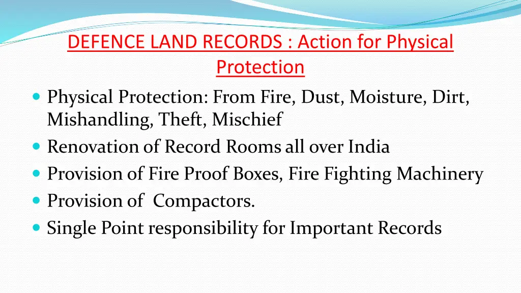 defence land records action for physical