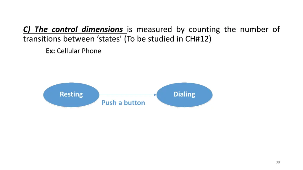 c the control dimensions is measured by counting