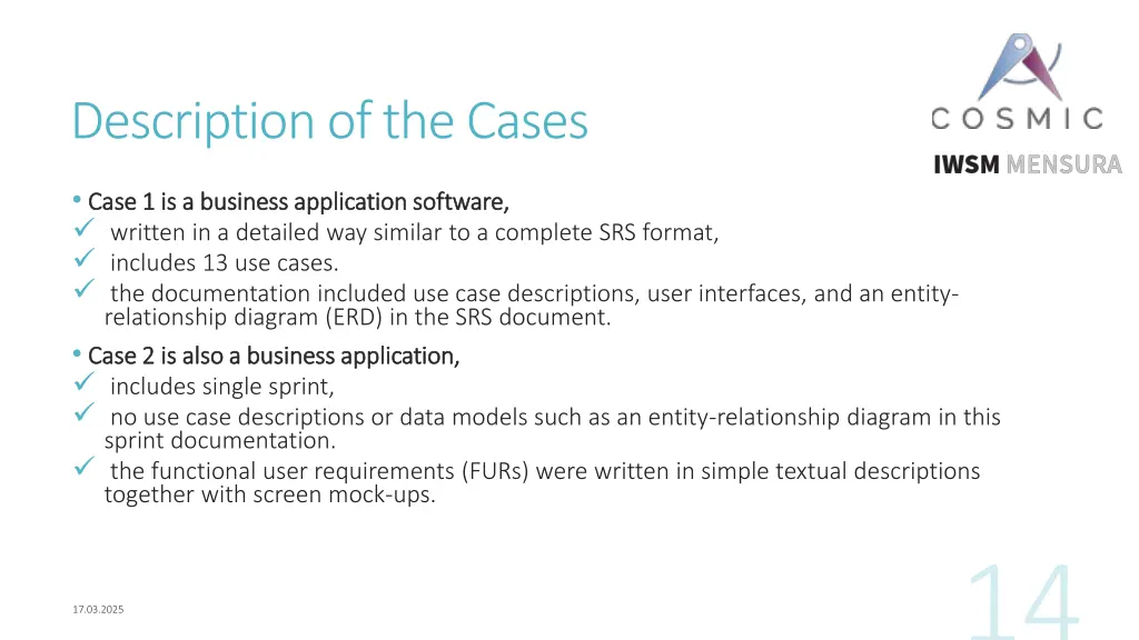 description of the cases