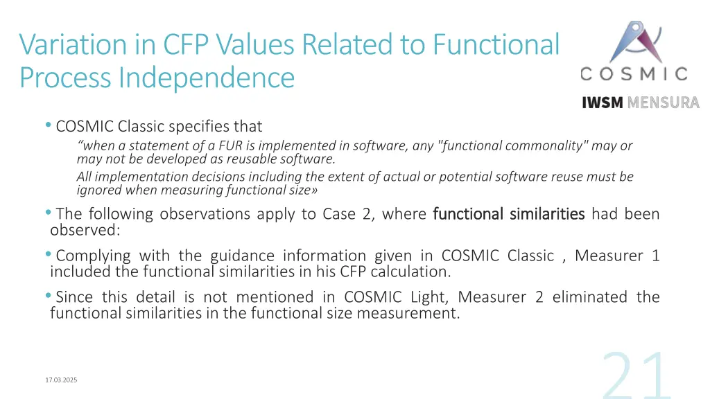 variation in cfp values related to functional 1