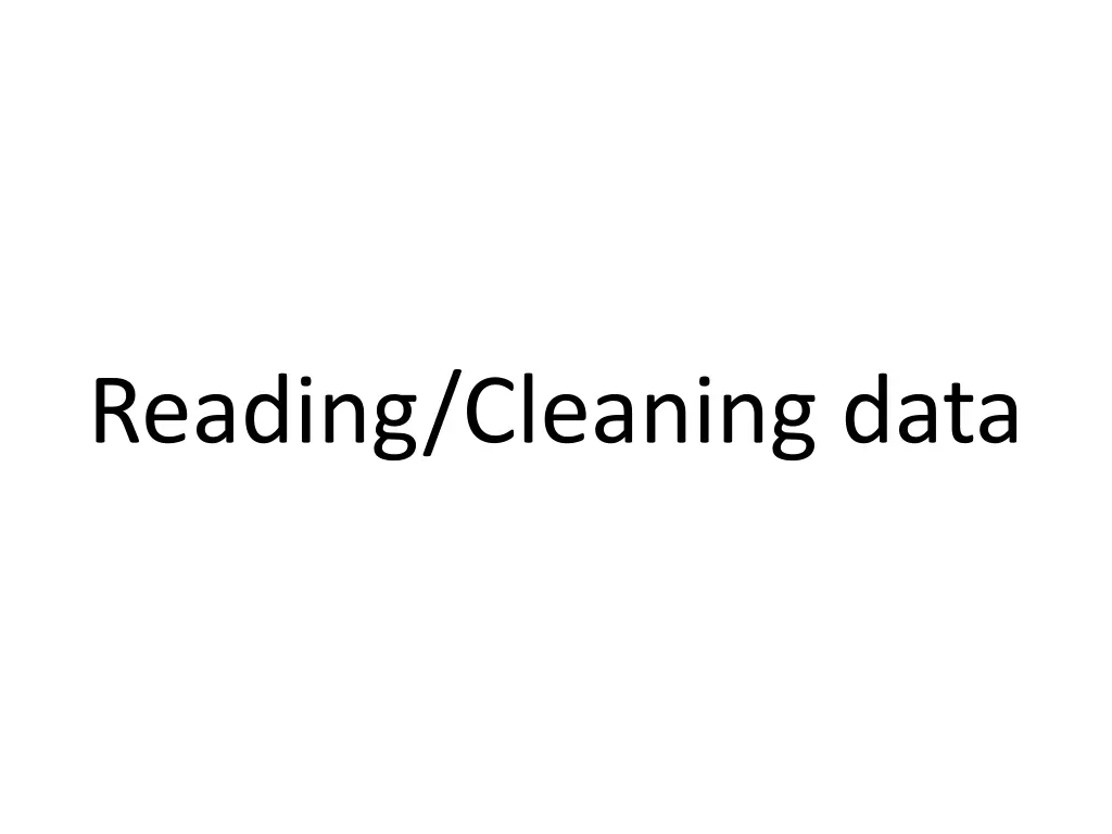 reading cleaning data