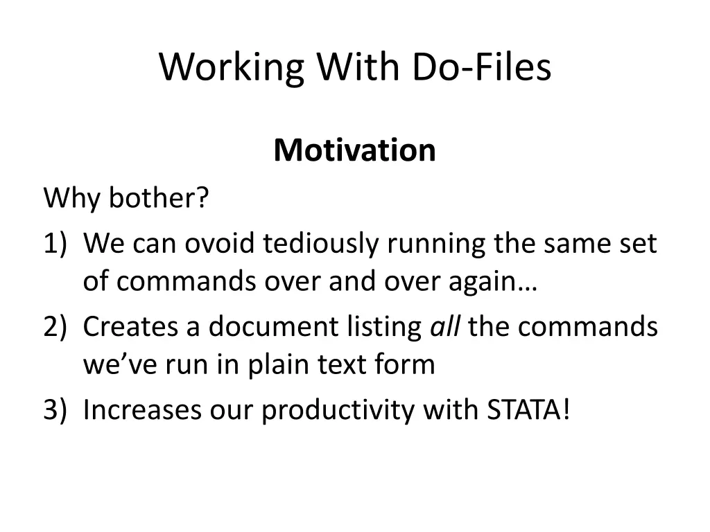 working with do files