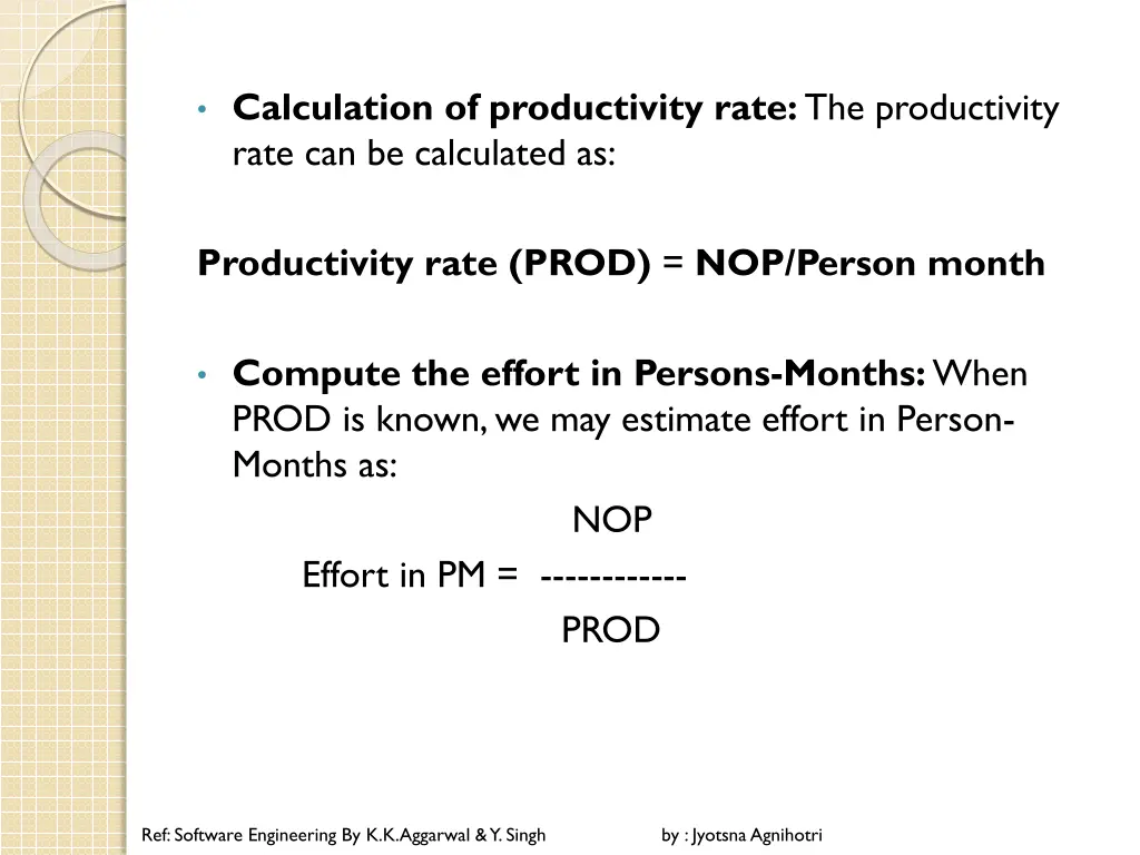 calculation of productivity rate the productivity