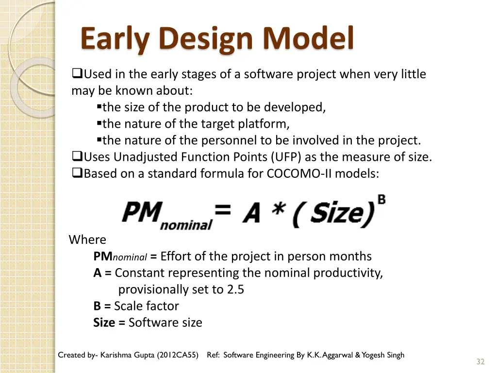 early design model