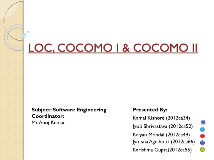 loc cocomo i cocomo ii