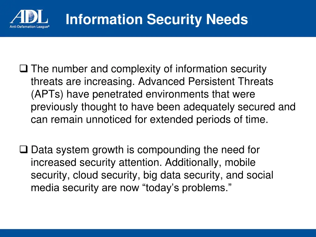 information security needs