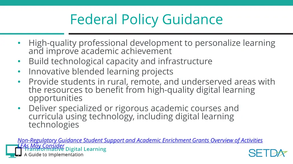 federal policy guidance