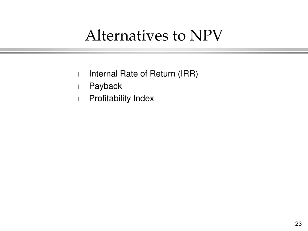 alternatives to npv