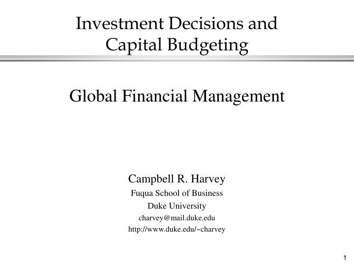 investment decisions and capital budgeting