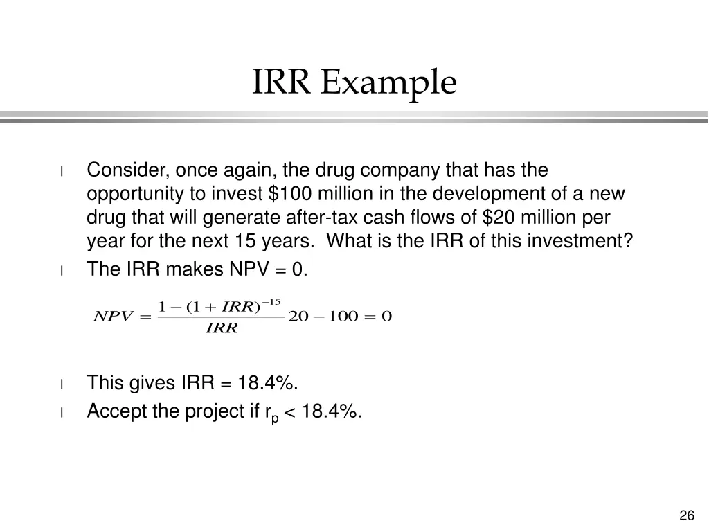 irr example