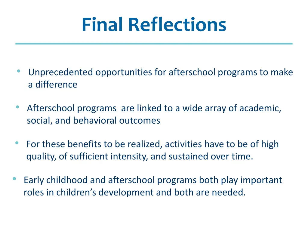 final reflections