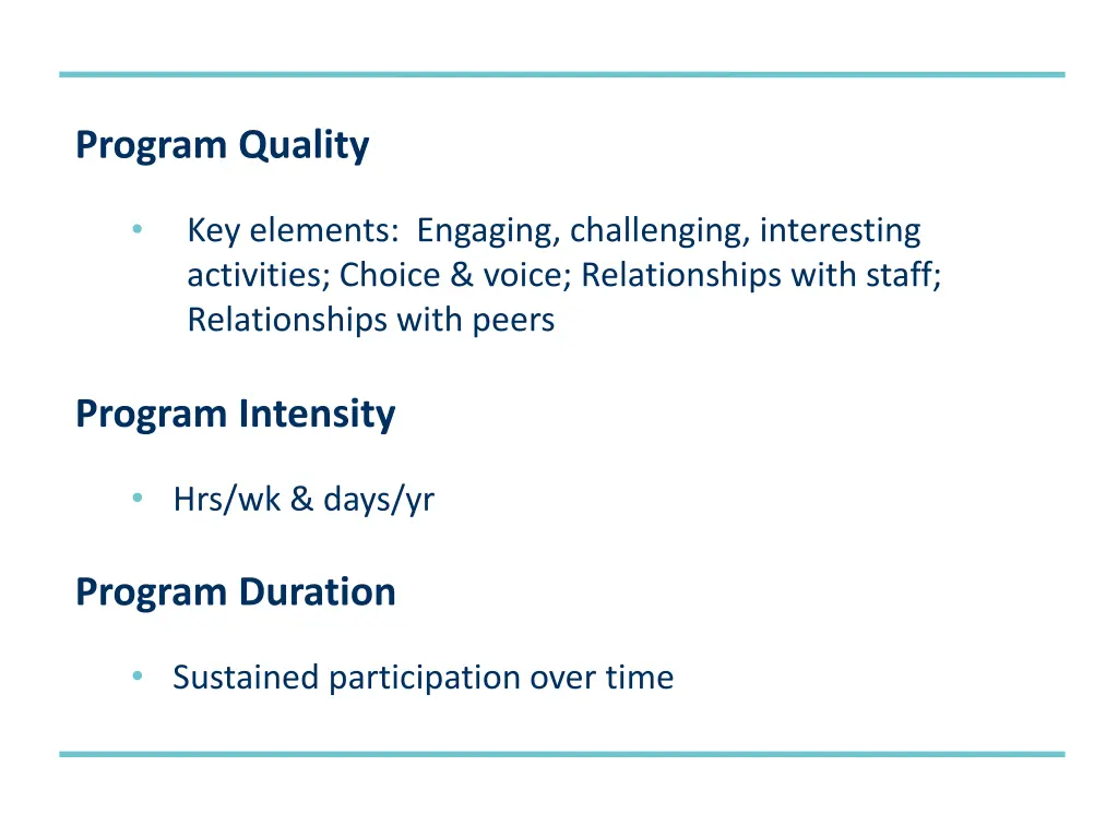 program quality