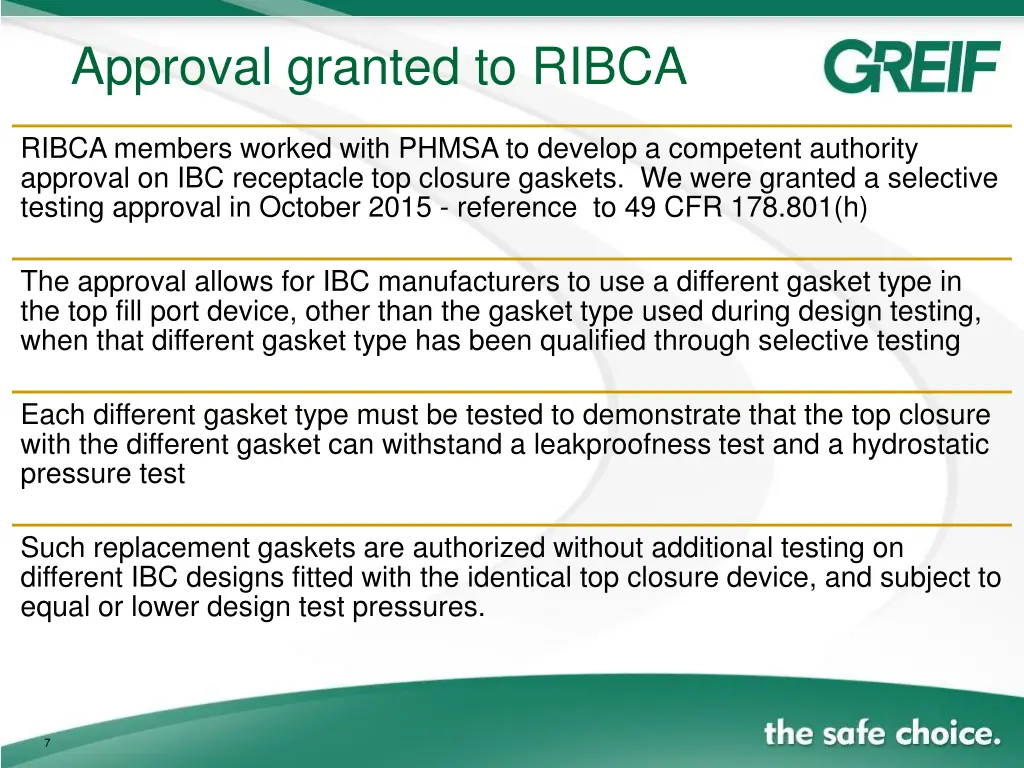 approval granted to ribca