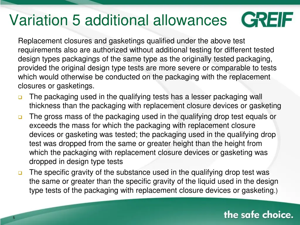 variation 5 additional allowances
