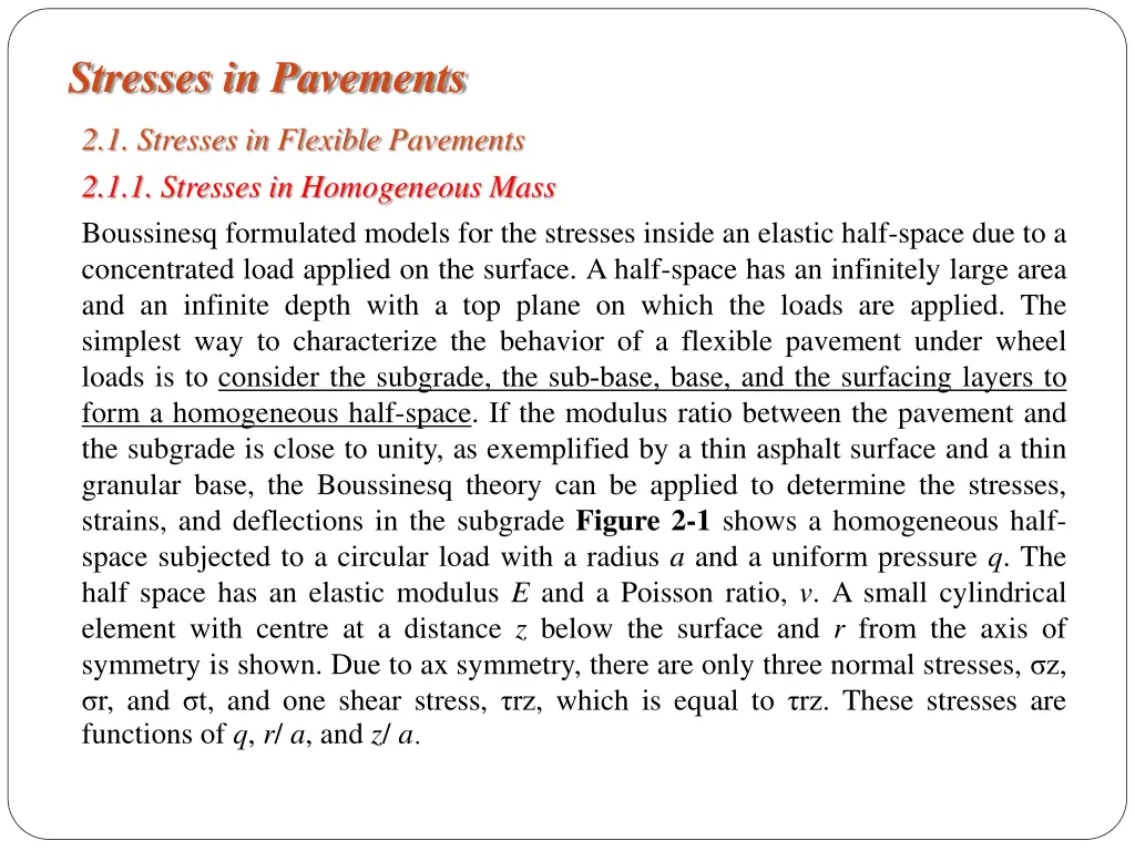 stresses in pavements