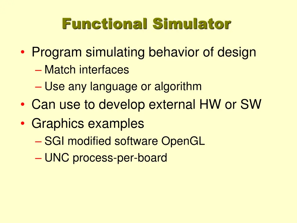 functional simulator
