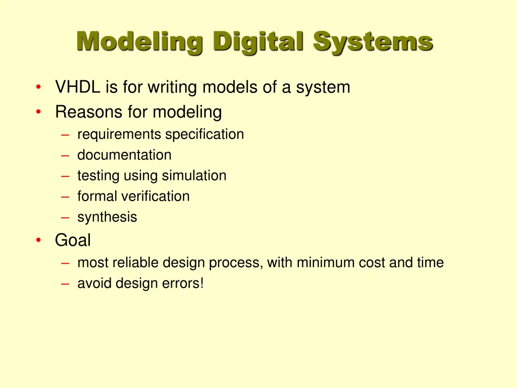 modeling digital systems