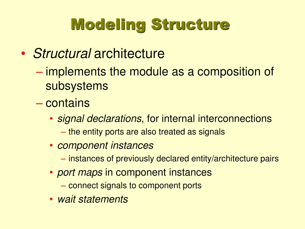 modeling structure