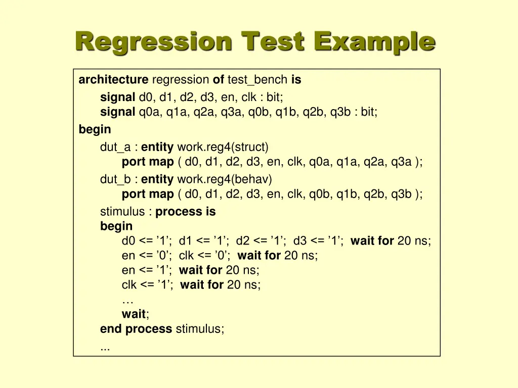 regression test example