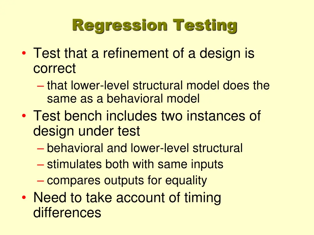 regression testing