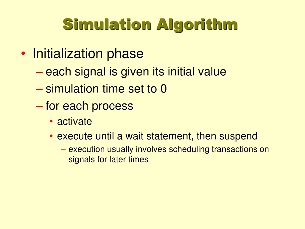 simulation algorithm