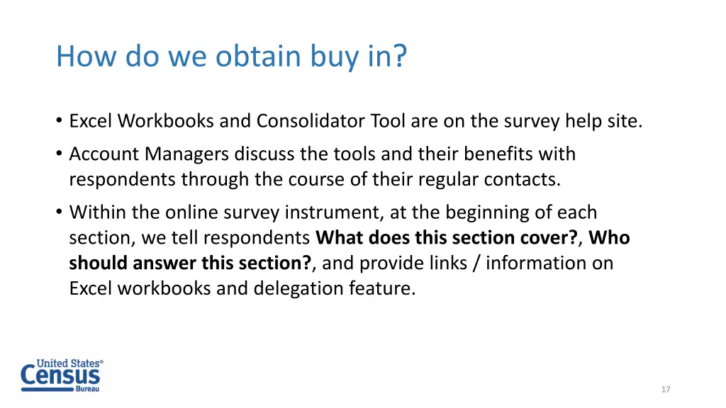 how do we obtain buy in