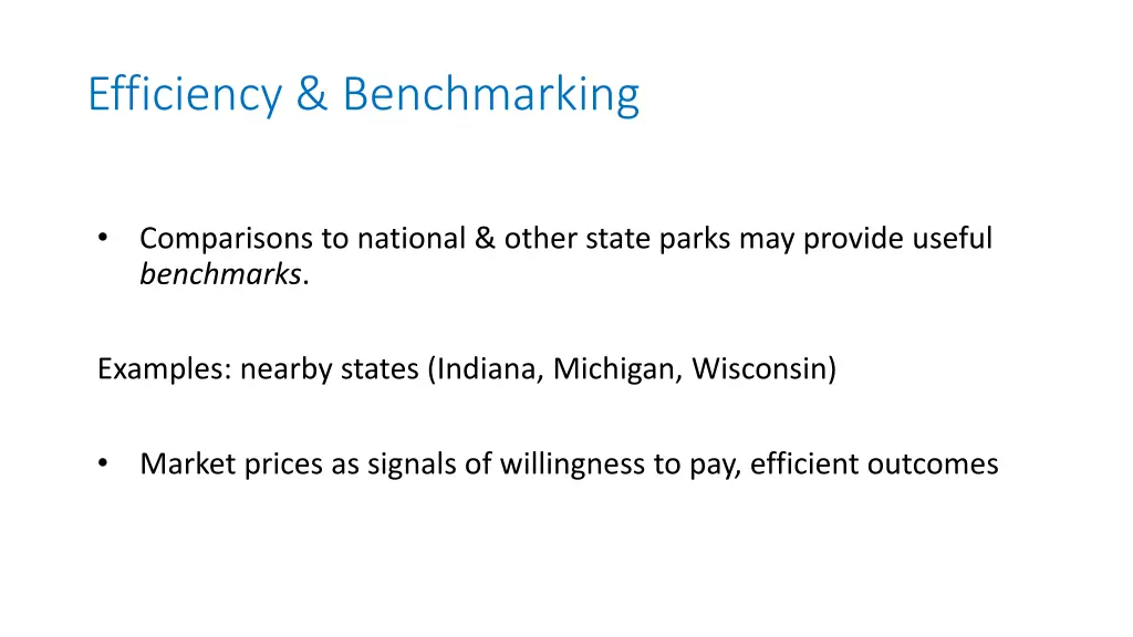 efficiency benchmarking
