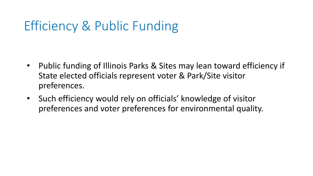 efficiency public funding
