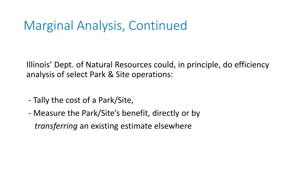 marginal analysis continued 2
