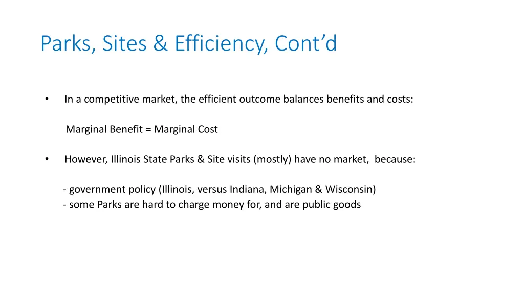 parks sites efficiency cont d