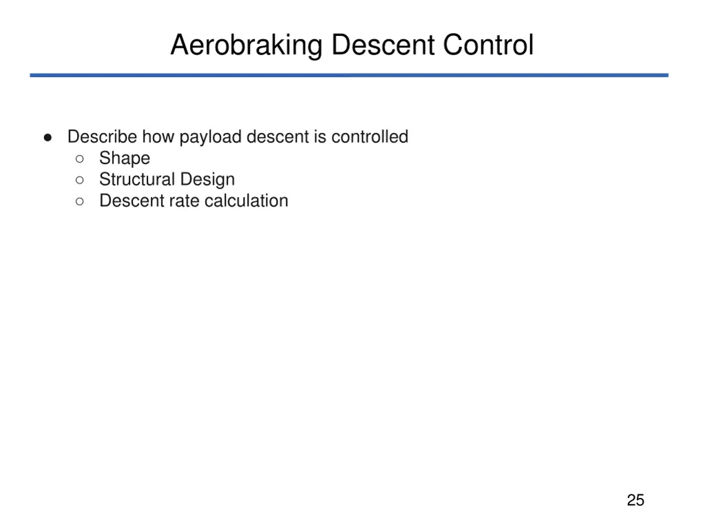 aerobraking descent control